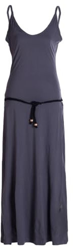 Vishes Damen Sommerkleid mit Trägern in Grau I Größe XL (40) I Handgefertigt aus 100% Baumwolle I Stylisches Sommerkleid für Freizeit & Alltag I Nachhaltige Alternative Bekleidung