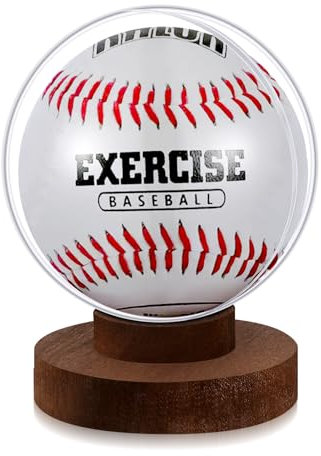 Vercraft Baseball-Vitrine mit Holzsockel, Baseballständer, rund, transparent, mit Holzsockel, für Softball, 1 Set