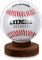 Vercraft Baseball-Vitrine mit Holzsockel, Baseballständer, rund, transparent, mit Holzsockel, für Softball, 1 Set
