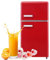 RCBDBSM Frigorifero con Scomparto congelatore, Altezza 96 cm, con congelatore retrò Combinato, 72 Litri, con 3 Ripiani e 1 cassetto, Frigorifero Combinato Silenzioso con congelatore, 39 Db,Red