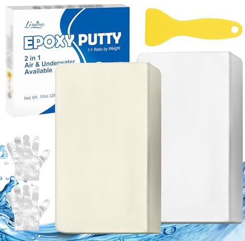 Epoxidharz Knete - 280g 2 Komponenten Epoxid Reparaturset zum Reparatur Pool Lecks, Rissen, Füllen, Modellieren - Epoxy Knetmasse zum Verklebung Metall, Kunststoff, Holz, Keramik, Skulptur (Weiß)