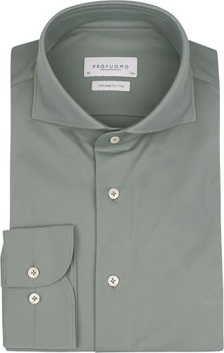 Profuomo Japanese Knitted Hemd Grün - Grösse 42 - Herren - Bekleidung - Mode