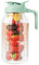 JunVpic Fruit Infuser Water Pitcher,Glass Mason Jar Pitcher,64oz(2 Quart) Wide Mouth Jug with Pour Spout Handle Lid for Fruit Drinks,Cold Brew Coffee,Ice Beverage,Iced Juice,Lemonade,Sun Tea Container