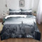Bettwäsche 155x220cm Empire State Building New York City Grau Polyester Baumwolle Bettbezug Set mit Kissenbezug 80x80 cm, Komfortabler Weicher Bettbezüge mit Reißverschluss