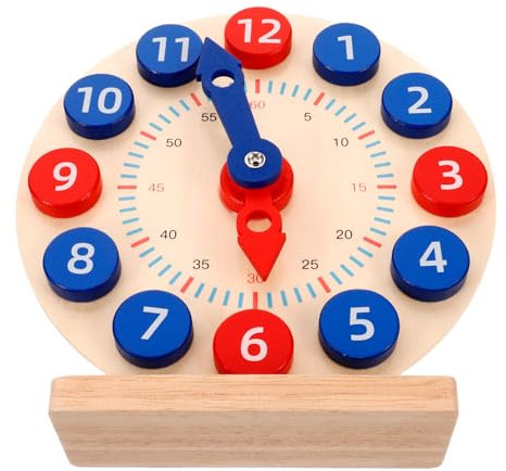 KOMBIUDA Lernuhr Kinder 1 Set Uhr Modell Lernspielzeug Für Holzspielzeug Zur Zeitwahrnehmung Analog Kinderuhr Pädagogisches Für Grundschüler Zeitlernen Für Timer Kinder Visuell