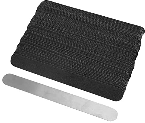 Reusable Stainless Steel Nail File with Base Plate 100 Pcs Replacement Nail File Strips Kit for Shaping Nail Art Manicure Tools Nail Care Set