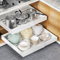 Jayencer Pull out Cabinet Organizer,Pull out Drawers Fixed with Adhesive Nano Film,Slide out Cabinet Organizer Drawer Storage for Kitchen,Living Room,Home(Adjustable Width 32CM to 52CM),2 Pack