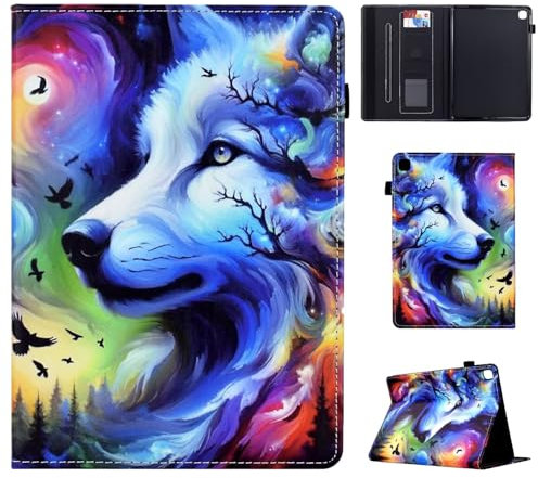 Vaitasy Coque pour iPad 10.2 Pouces iPad 9ème /8ème /7ème Génération, Flip Book Étui avec Fonction Support Housse iPad 10,2 (2021/2020/2019) iPad Air 10.5 2019 - Lupo Stellare