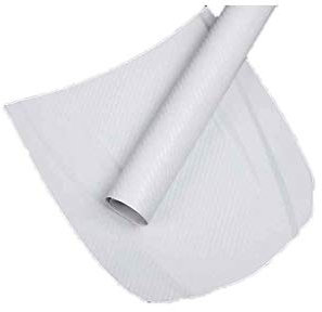 Rouleau de film adhésif 3D en fibre de carbone pour voiture - Blanc brillant et imperméable