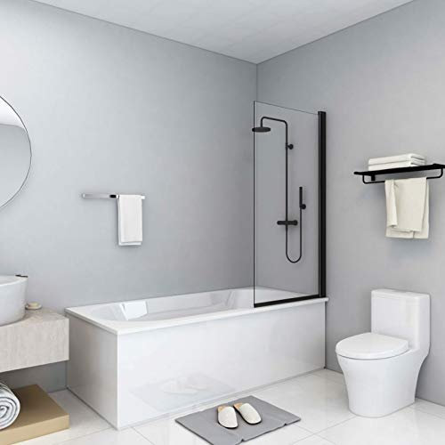 Xichuzi Duschkabine ESG, Duschabtrennung, Schiebetür Dusche, Duschwanddichtung, Duschkabinen Ersatzteile, Dusche Eckeinstieg, 68x130 cm Schwarz