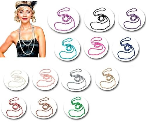 Partilandia | Collana lunga di perle in vari colori da 140 cm (Fucsia)