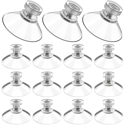 Gancio a vite con ventosa per vetro, 15 ventose da 41 mm con dado zigrinato M4, ventose in PVC senza foratura, adatte per vetro, auto, decorazioni, appese