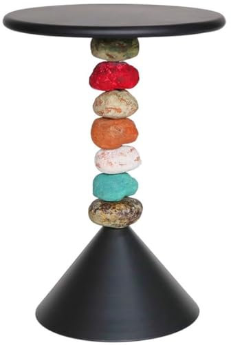 Kreativer Couchtisch Für Kleine Räume, Stabiles Und Langlebiges Blumenregal, Moderner Beistelltisch, Praktischer Nachttisch Fürs Schlafzimmer, Säulen Mit Bunten Steinen