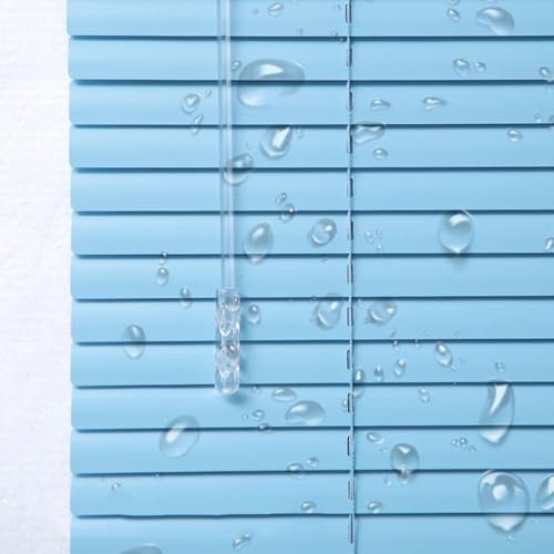 Store Vénitien Aluminium Rideau de Douche déroulant Bleu Lamelles 25mm Stores horizontaux Stores de Taille personnalisée pour fenêtre,Bureau (W55cm×H60cm)