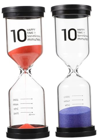 FUNNETOYU 2 Piezas Temporizador de Arena para Baño Multifuncional Azul Rojo para Duchas Cocina y Decoración de Oficina