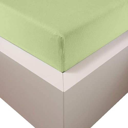 Traumschloss Edel-Jersey Spannbetttuch Premium Plus | Mako Baumwolle mit Lyocell & Elasthan | Bettlaken wärmt im Winter & kühlt im Sommer | hautsympatisch 180-200x200-220 lind