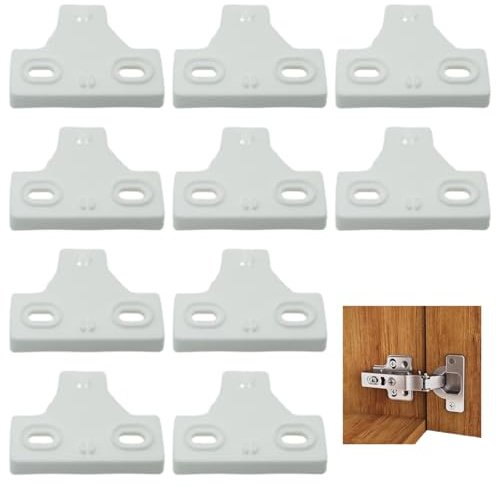 LiYjichng 10 PCS Cabinet Hinge Gasket Plastic Hinge Spacer Pad Replacement Embedded Buffer for Glass Cupboard Showcase Door Cabinet