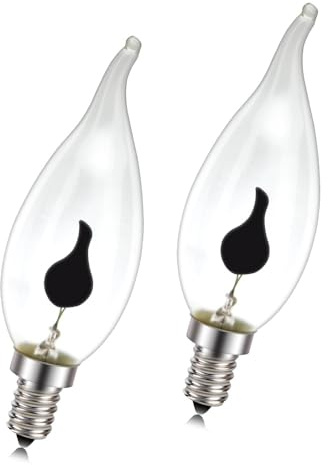Ruiandsion E14 Flammen-Leuchten, 3W Roter Blitz Flackernde LED Leuchten für Weihnachtsdeko, Kronleuchter, Schrank & Urlaubsbeleuchtung, 2er-Pack