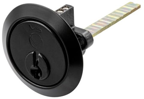 Ironmongery Solutions® V5 Rim Cylinder Secure Surface Mounted Door Lock Barrel for Rim Locks Suitable for Timber Doors Smooth Key Operation Fixing Included (Keyed to Differ (E), Powder Coat Black)