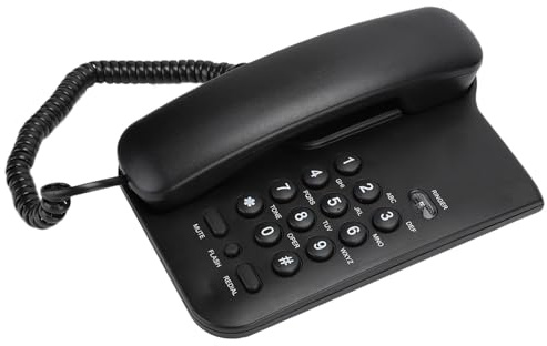 Kelawoly KX T3026CID Festnetztelefon, ABS-Material, Zuverlässiges Schreibtisch-Wandtelefon, Ideal für Home-Office-Hotels mit Klarem Audio (Black)
