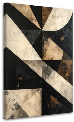 Feeby Leinwand Bilder - Bild Wohnzimmer - Moderne Abstrakt in Gold - 80x120 1tlg - Deko Schlafzimmer Groß - Dekoration Canvas - Gemälde - Modern Wandbilder - Kunstdruck