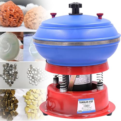 Himopuer 8 Pollici Lucidatrice per Gioielli Metalli Buratto Rotativo Machine polissage Vibration,lucidatrice a Vibrazione a buratto per la levigatura e la lucidatura delle superfici dei Pezzi(110V)