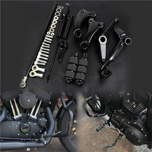 Kit Complet De Commandes Avancées Noires pour Moto pour Harley Sportster XL883 XL1200 2004-2013 2014-2022, Repose-Pieds, Leviers Et Biellettes Repose Pieds