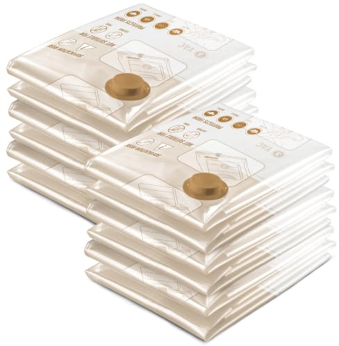 Storage Master Space Saver Bags for Travel and Home Reusable Vacuum Storage Bags Save 80% More Storage Space (12 Jumbo, No Pump Included)