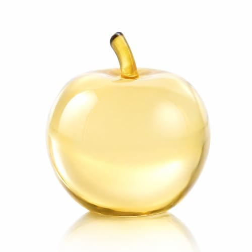 JoResona Apfelstatue, transparente Harz-Apfel-Skulptur, Kunstfruchtfigur für Zuhause, Büro, Küche, Dekoration, für Freunde
