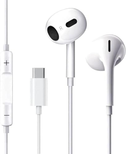 USB C Wired Headphones, Apple MFi Certified Type C Earphone for iPhone 15/16/17,iPad,Samsung Galaxy S25/S24/S23/S22/S21,Pixel 7/6 With Mic&Volume Control Noise Cancelling