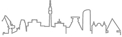 Skyline4u Ruhrgebiet Skyline Silhouette Aufkleber Kontur 40 x 11,6cm grau