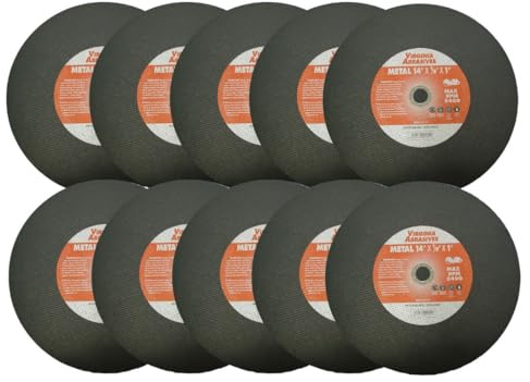 Virginia Abrasives 424-16114 14 Metal Cut Off Wheel, 14 x 1/8 x 1 Chop Saw Blade, Reinforced Abrasive Disc, Gas Electric Saw Cutting Wheel, Microfracture, 10 Pack ($7.99/ea)