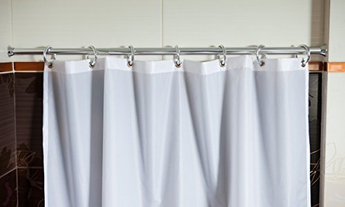 KS Handel 24 EDEL! Textil DUSCHVORHANG Weiss 240x200 cm - METALLÖSEN - Silberne Ringe 240 x 200! Shower Curtain White!