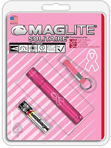 Maglite Solitaire Incandescent 1-Cell AAA National Breast Cancer Foundation Flashlight Pink