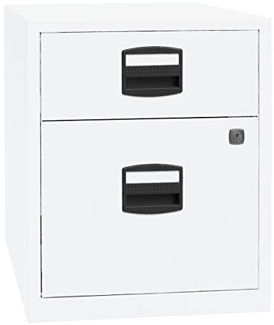 Bisley Home Personal Rollcontainer PFA: mit 1 Schublade und 1 Hängeregistaturschublade/Bürocontainer/Rollwagen Gebrauch für Schreibtisch, Akten, Dokumente, Schreibwaren Maße: 40 x 41.3 x 52.8 cm