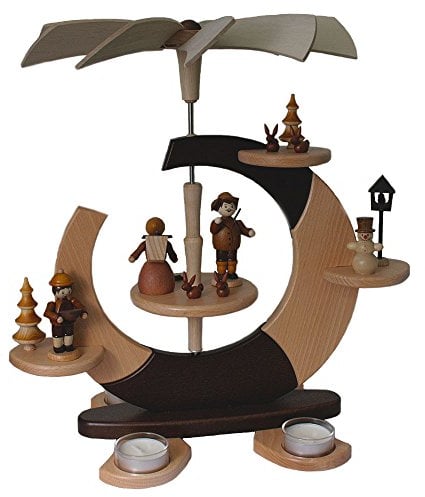 Zeidler modernde Teelichtpyramide 'offener Kreis' klein mit Figuren 36 cm Neuheit 0736