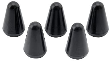 Musiclily Metrisch 3,7mm 5 Wege Schalter Knopf ST-Style für Strat Style E-Gitarre,Schwarz (5 Stück)