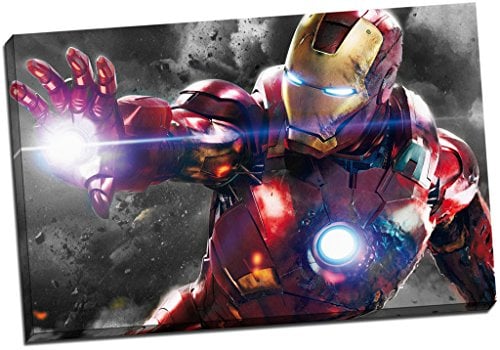 THE AVENGERS IRON MAN SUPERHERO FRAMED CANVAS PICTURE ART PRINT (20x30 Inches)