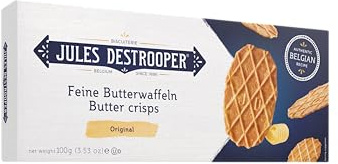 Jules Destrooper Butter Crisps, Belgian Butter Biscuit, 100% Natural Ingredients, Perfect Treat for Gift or Hamper, 100 g