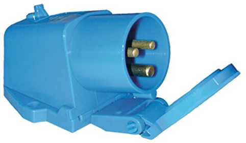 CEE Wandgeräte-Stecker - 230V - blau - mit Deckel