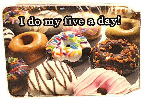 (80+ Designs) Bus Pass Wallet Credit Travel Rail Ticket Card Holder for Oyster Zip Business ID Card - Bifold - Party Bag Gift School Leaver (Donuts)