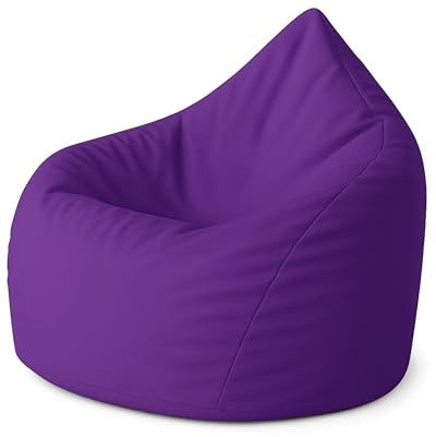 PATCH HOME XXXL Sitzsack Tropfenform – Lila – Indoor & Outdoor Beanbag mit Styroporfüllung - Bereits Befüllt - Kinder & Erwachsene - 30 Farben & 3 Größen