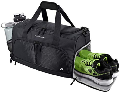 Ultimate Gym Bag 2.0: Der strapazierfähige Crowdsource-Duffel Bag mit 10 optimalen Fächern inklusive wasserabweisender Tasche, schwarz, klein (38,1 cm)