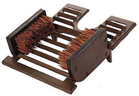 Cast Iron Heavyweight Antique Brown Doorstep Double Boot Brush and Scraper Recycled Metal & Sustainably Sourced Coir Fibre Bristles