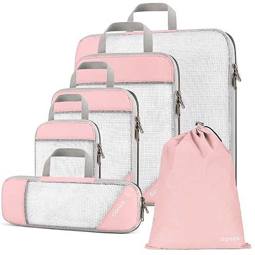 Gonex Sacs à bagages robustes et durables Peut être utilisé comme sac à vêtements L Rose (6)