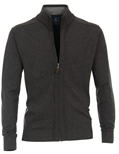 Redmond Herren Melange Strickjacke unifarben Hoher 100% Baumwolle XXXX-Large 79 Grau