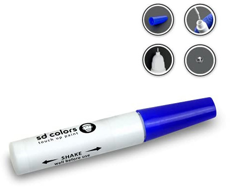 SD COLORS 12 ml Touch-Up-Farbe mit Pinsel - Alpine White (W19) - Kompatibel mit Mitsubishi - Kratzer, Chips und Lackreparatur.