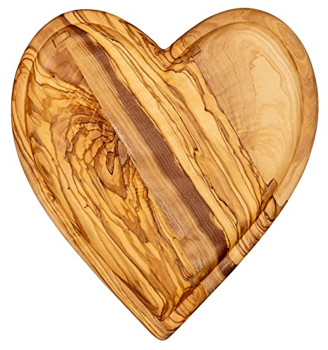 Holzbrett Schneidebrett Olivenholz ca. 23x24cm Herz Holz Tischdeko Unikat Frühstücksbrett Brettchen Herzform Love Liebe
