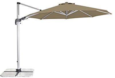 Doppler Sonnenschirm für den Garten SP-AZ 330cm Greige-Taupe - Pendelschirm knickbar + drehbar + neigbar - Gartenschirm mit UV-Schutz 50+ - Kurbelschirm aus Aluminium - regenabweisendes Polyester