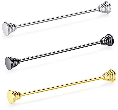 HONEY BEAR 3pcs Collier bar de broches Cravate Clip pour hommes Chemise,mariage, fête, Business quotidien cadeau (La Tour sans boîte)